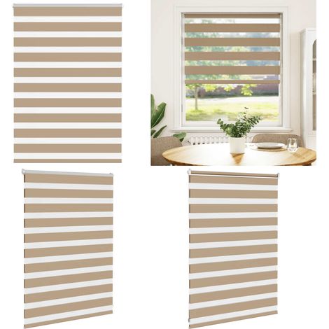 vidaXL Zebrarollo Sandbraun 115x100 cm Stoffbreite 110,9 cm Polyester (1/5)