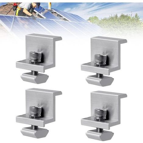 set of 4 solar panel brackets, 30mm end clamps, Z-shaped brackets, adjustable. (1/5)