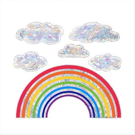 Sticker mural en PVC électrostatique pour vitre - Arc-en-ciel (1/5)