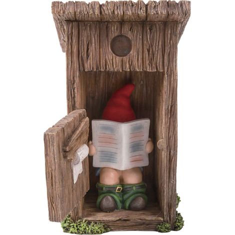 Nain de jardin dans cabanon en résine 20 cm (1/3)