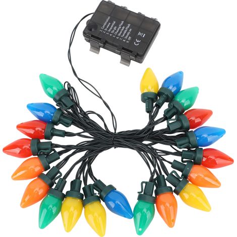 Luci natalizie per esterni aqxreight, luci natalizie a LED C9, 5 m, 20 LED, impermeabili, luci natalizie C9 alla fragola per esterni, interni, patio (1/5)