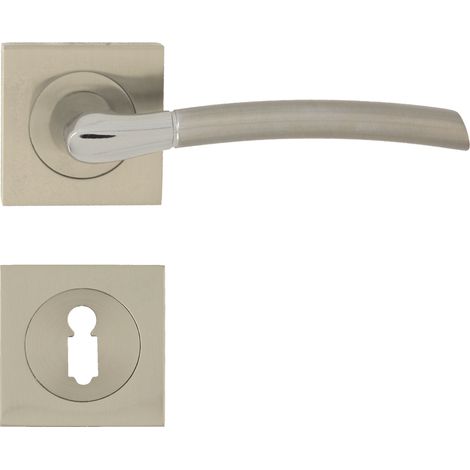 DOMINO Poignée de porte PRESTO-QR M6/M9 BB Poignée avec rosace BB pour clé Chrome/nickel brillant (1/5)