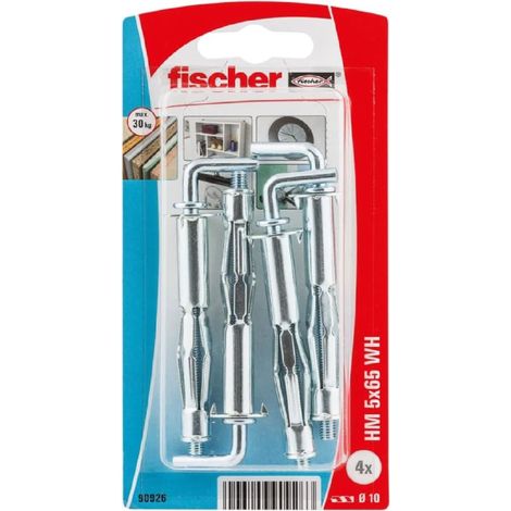 FISCHER 090926 Hohlraum Metalldübel HM 5x65 WH, 4 Stk
