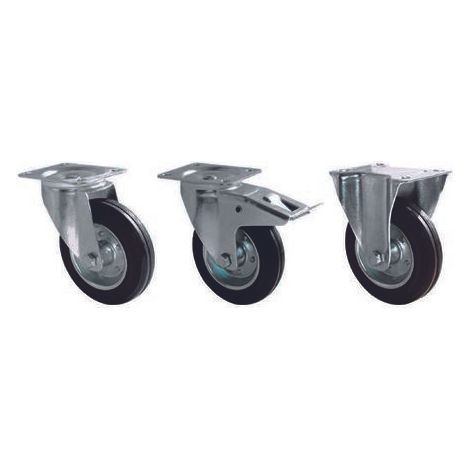 Roulette industrielle Pivotant avec frein Guitel Hervieu, Acier galvanisé, Ø 160mm, 175kg ( Prix pour 1 )