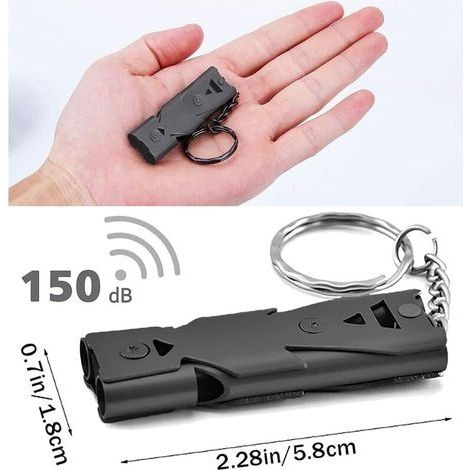 Carivent 150 Dezibel Professionelle, verstellbare Ultraschall-Hundepfeife mit kostenlosem Trageband für Camping, Rettungsschwimmer, Wandern und Haustiertraining (Schwarz) (1/4)
