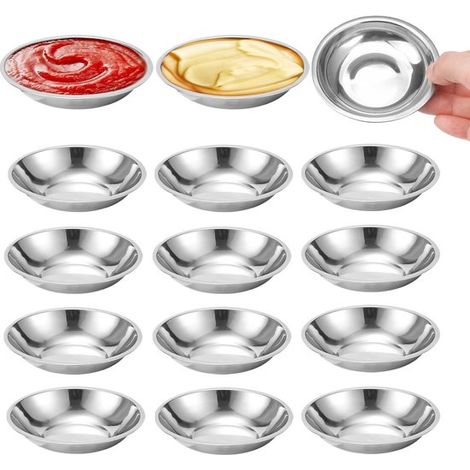 VVGoods – Edelstahlschüsseln, 12er-Set, Durchmesser 8 cm, robust und stapelbar – für Soßen, Snacks und Gewürze (1/5)