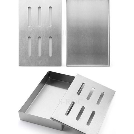 Grillbesteck-Set – Räucherbox aus Edelstahl, Räucherbox für Speck aus dickem Stahlblech für den Grill im Freien