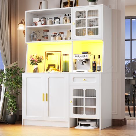Mobile cucina con LED e cassetti 130x45x180 cm OKMYHOME (1/5)