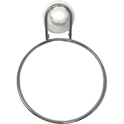Porta asciugamani ad anello da parete con ventosa appendi asciugamano in acciaio a muro fissaggio senza fori arredo bagno (1/5)