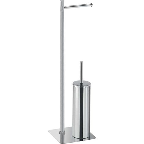 Sapho Flori - Piantana con supporto portarotolo e scopino WC, cromo 1132 (1/3)
