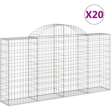 Maison Exclusive - Gabionen mit Hochbogen 20Stk. 200x30x100/120cm