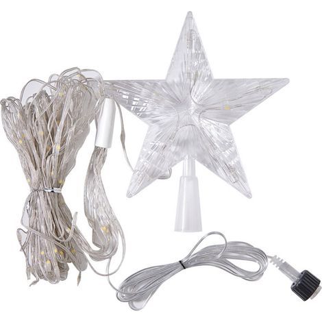 Guirlande lumineuse de Noël avec étoiles, 2 m x 9 guirlandes étanches pour sapin de Noël, décoration de jardin, fête, mariage (1/5)