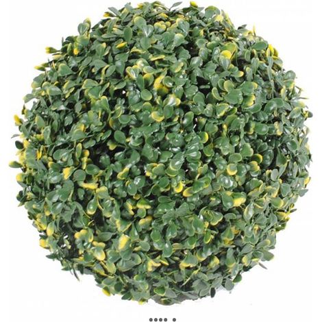 Boule de buis artificiel pour extérieur plastique anti-UV D 28 cm - dimhaut: H 28 cm - couleur: Vert