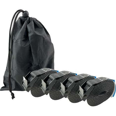 4x Profi Spanngurt Gurt Zurrgurt Klemmschloss Auto 1-tlg 6m 250 kg Anthrazit inkl. Tasche (1/4)