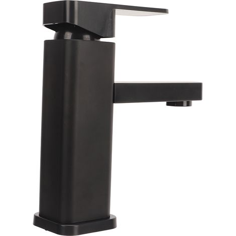 Mitigeur Lavabo Noir Inox Moderne Perçage Unique Réglable Eau Chaude Froide Robinet de Bassin Salle de Bains (1/5)