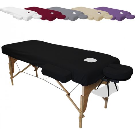 Kit complet de housses pour table de massage - Confort Plus - Éponge - Noir - Vivezen