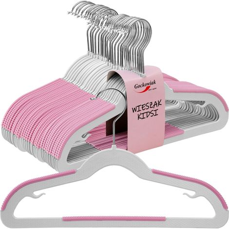 KIDSI Kinderkleiderbügel, 30er-Set, grau und rosa