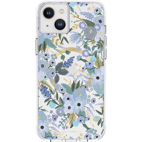 Étui Rifle Paper Clear MagSafe pour iPhone 14 Plus (Bleu Garden Party) (1/5)