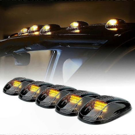 5 gelbe LED-Dachleuchten für LKW- und SUV-Fahrerhäuser, 5er-Set, obere Signalleuchten (1/5)