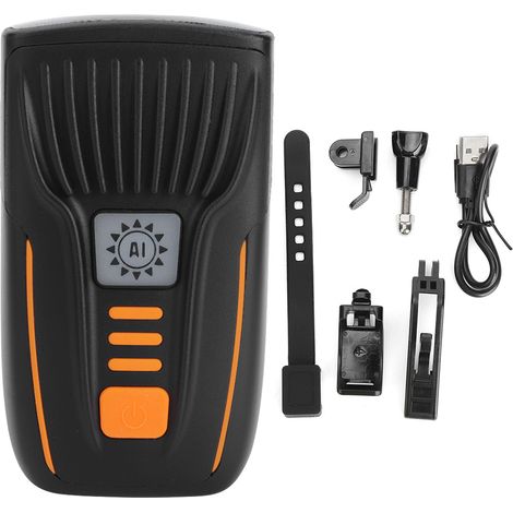 Phare avant VTT à induction intelligente, lampe cyclisme étanche rechargeable USB, torche puissante pour vélo. (1/5)