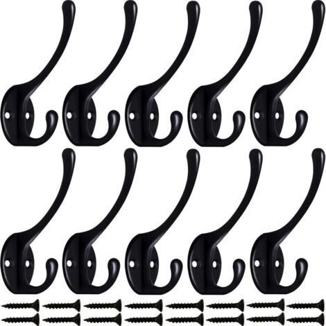 10PCS Patère Porte Manteau Murale Vintage Crochet Métal De Porte Chapeau Crochet Rétro pour Porte-Manteau Salle de Bain Cuisine Fonte De Fer Laiton Design (Contient des Vis) (1/5)