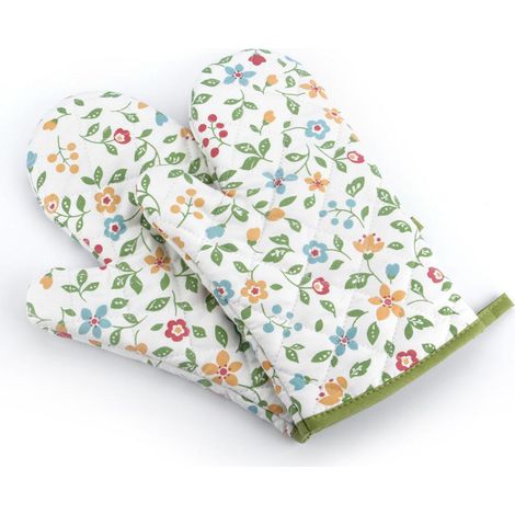 1 Paire de Gants de Four Motif Fleurs Herbes Antidérapant, Manchons Résistants à la Chaleur pour Cuisson Micro-ondes Cuisine (1/5)