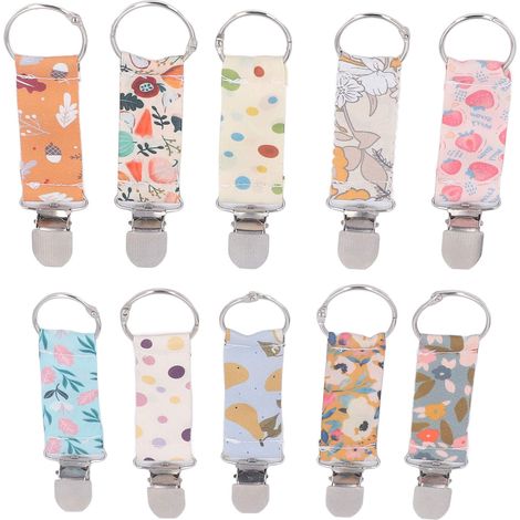 10 pinces à chapeau aux imprimés colorés, porte-chapeaux multifonctionnels, idéaux pour les sacs de voyage et les sacs à dos. (1/5)