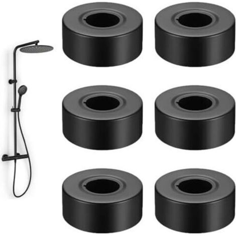 Largeight – Mitigeur douche avec rosace noire 66mm – Lot de 6 rosaces en acier inoxydable – Pour conduites d'eau et vannes d'angle (1/5)