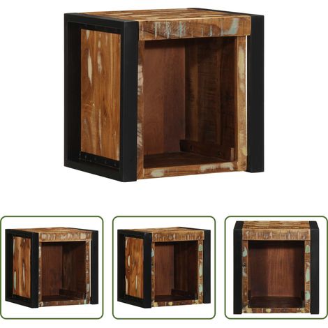 vidaXL Wandkonsole - Nachttisch Mehrfarbig 40x35x40 cm Altholz Massivholz (1/5)
