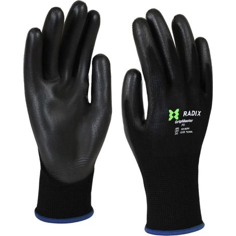 Gants de travail - Radix - GripMaster - PU noir - Taille M11 / XL