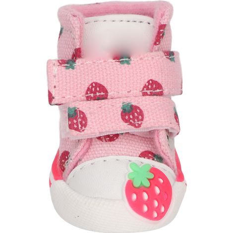 Chaussures antidérapantes en toile respirante pour chien, bottes mignonnes en forme de fraise pour petits chiens, Teddy Bichon de Poméranie 1 (1/5)