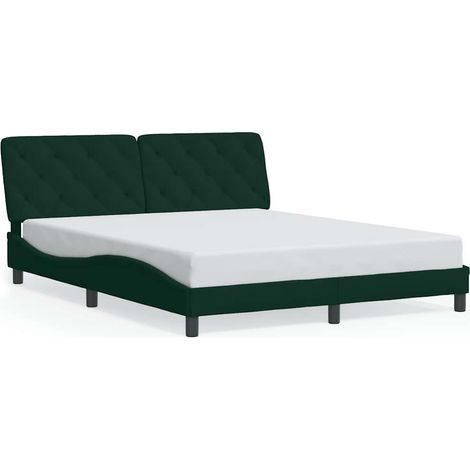 Maison Exclusive - Giroletto senza Materasso Verde Scuro 160x200 cm in Velluto