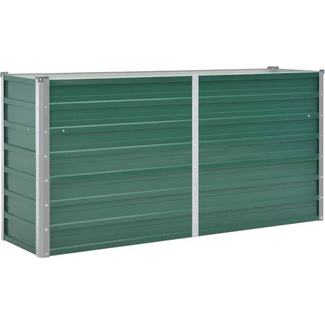 Garden Raised Bed Galvanised Steel 160x40x77 cm Green vidaXL