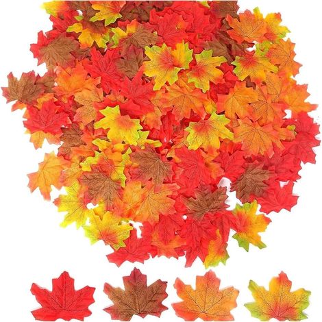 200 Stück Künstliche Herbstblätter Deko Ahornblätter 8x8cm (1/5)
