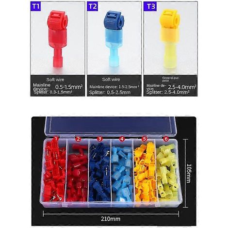 120 pièces/60 paires de cosses à dénuder rapides en T (1/5)