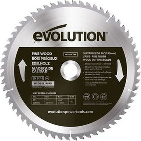Hartmetall-Holzsägeblatt, 255 mm Durchmesser Evolution