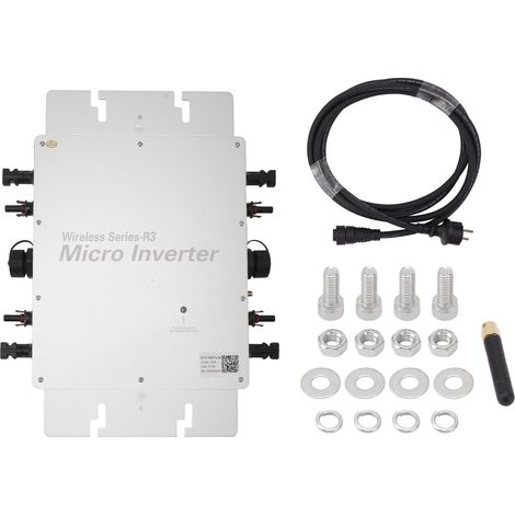 PCU 1400W Micro-onduleur de Réseau Alliage Antirouille Protection Circuit DC-AC Solaire Prise UE 100‑240V (1/5)