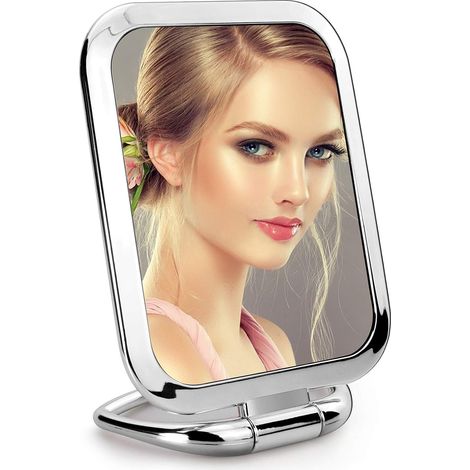 1 Miroir de poche, double face 1x/3x, pliable, rotation 180°, carré, voyage (1/5)