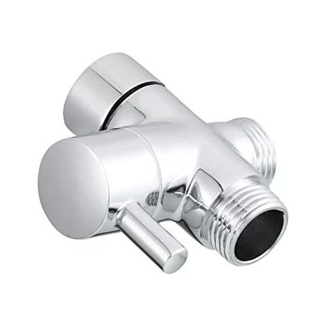 Solid Brass 3 Way Valve G1/2" Hand Shower Shower Components Universal Fitting Chrome DSF007 (1/4)