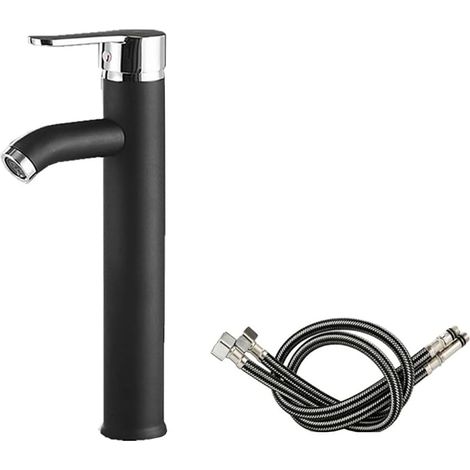 Mitigeur pour vasque, 60 cm, 30 cm, inox, noir, monocommande (1/5)