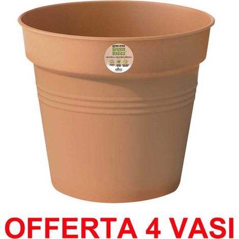 OFFERTA 4 VASO GREEN BASICS GROWPOT 17CM MILD TERRA ELHO