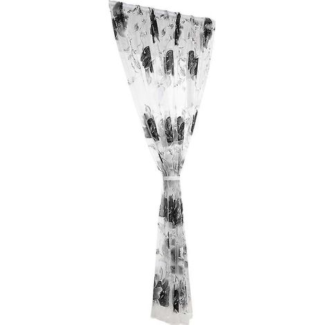 1 pièce Rideau de porte/fenêtre en tulle à motif de feuilles de vigne, panneau de draperie, foulard transparent, cantonnière (1/2)