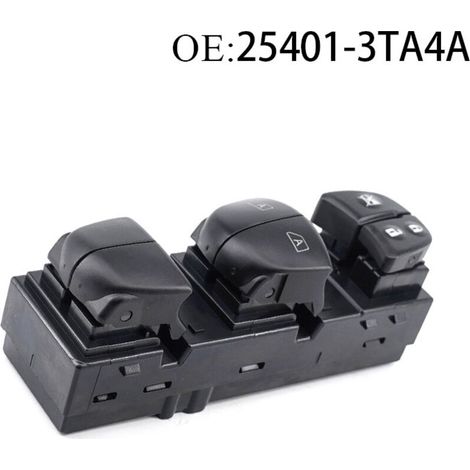 Commande principale de l'interrupteur de fenêtre automobile 25401-3TA4A, adaptée à la Nissan Teana, contrôle la montée et la descente de toutes les vitres électriques du véhicule.