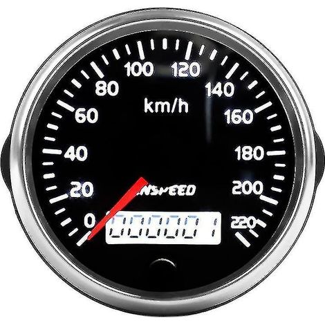 Compteur de vitesse GPS 12 V/24 V 85 mm 220 km/h pour voiture et moto (1/5)