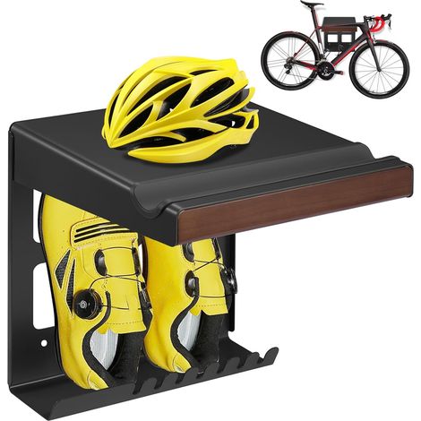Support mural pour vélo d'intérieur - Garage - Crochets d'étagère - Design compact et robuste - Protection - Espace de rangement - Facile à installer (1/5)