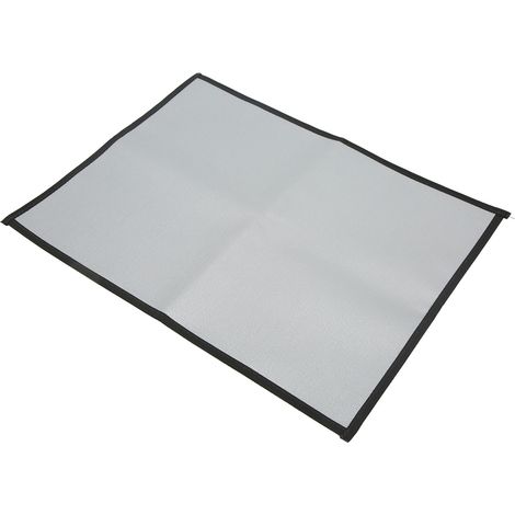 Tapis ignifuge en fibre de verre double face, résistant aux hautes températures et enduit de silicone, pour foyer extérieur, camping et barbecue (taille L). (1/5)