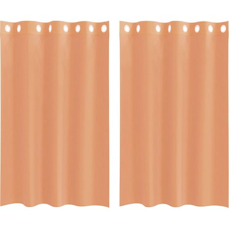 Maison Exclusive - Voile Vorhänge mit Ösen 2 Stk. Terrakotta