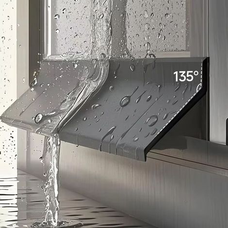 150 cm lange, regendichte Fensterdichtungsleiste aus Aluminiumlegierung mit Wasserabweiser und Dichtung, schwarz (1/5)
