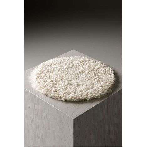 Katy coussin de chaise Ø34 cm similicuir blanc. (1/3)