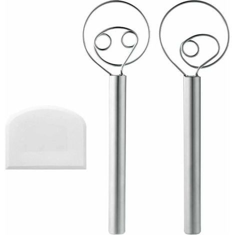 Questo set di impastatrici a due pezzi è realizzato in acciaio inossidabile 304 e presenta un design manuale, ideale per impasti di pane. (1/4)